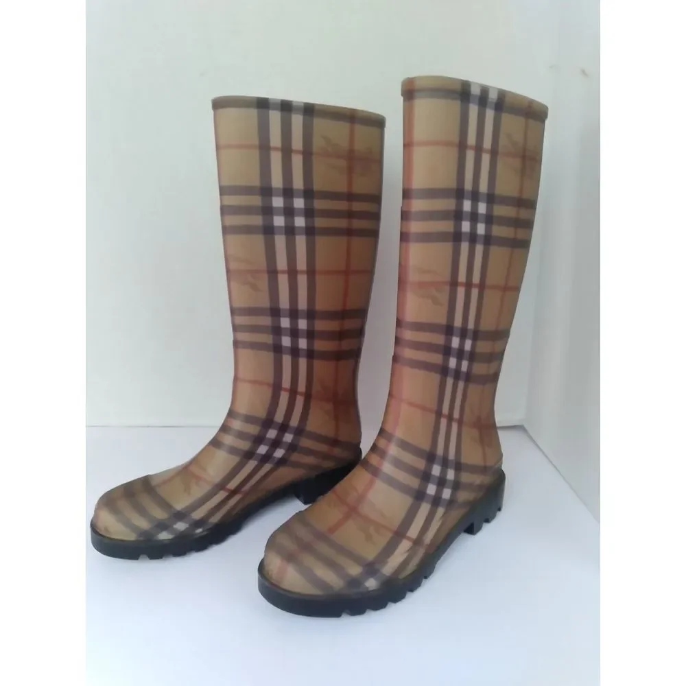 Burberry Classic‎ Nova Check Rain Boots Rubber Wellington Boots